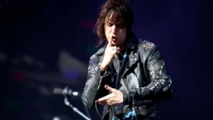 Julian Casablancas of The Strokes performing
